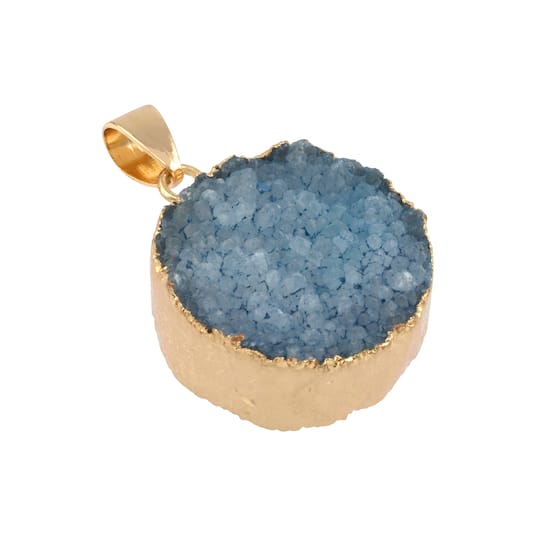 Buy in Bulk 12 Pack: Dyed Druzy Quartz Round Pendant by Bead